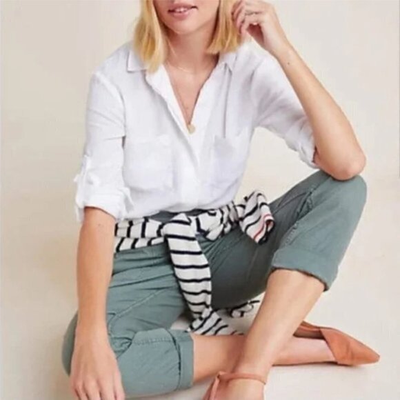 SOLD Anthropologie Cloth & Stone Split Back Button Down Button Shirt - S - Picture 13 of 14